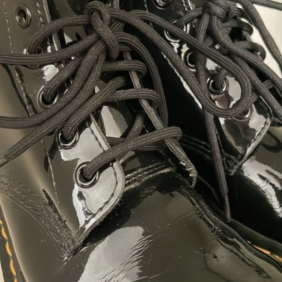Dr. Martens 1460 Patent Leather Lace Up Combat Boots in Black - Picture 10 of 10